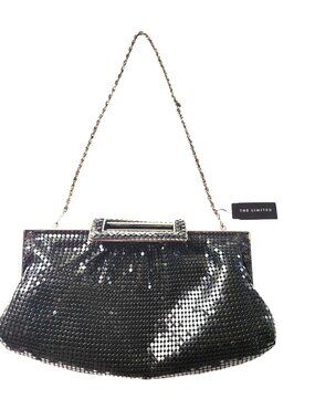 Purse Black Sequin Evening Bag Chain Strap Satin Interior The Limited NWT party